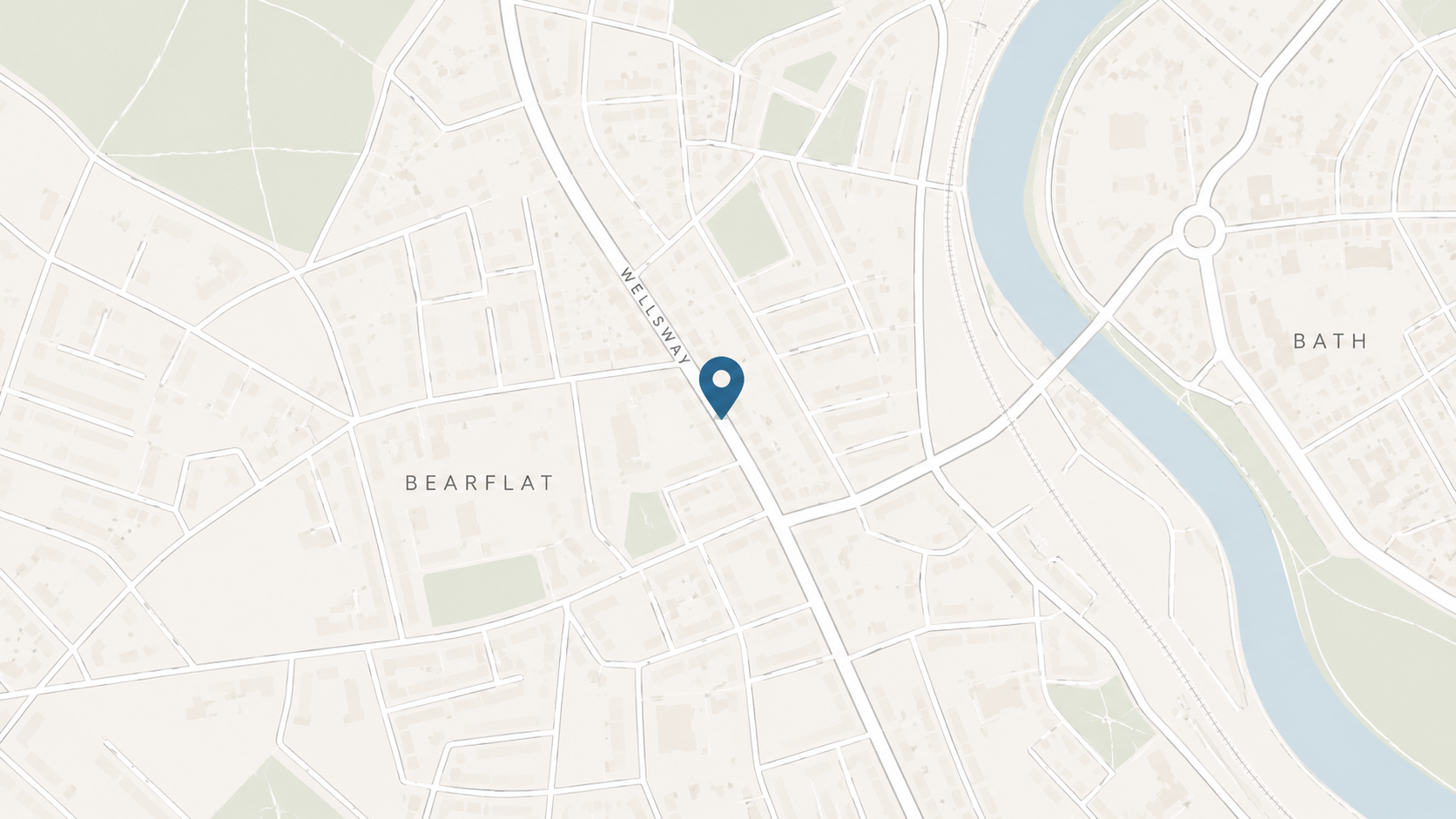 Map showing R.J. Gore and Son on Wellsway, Bearflat, Bath